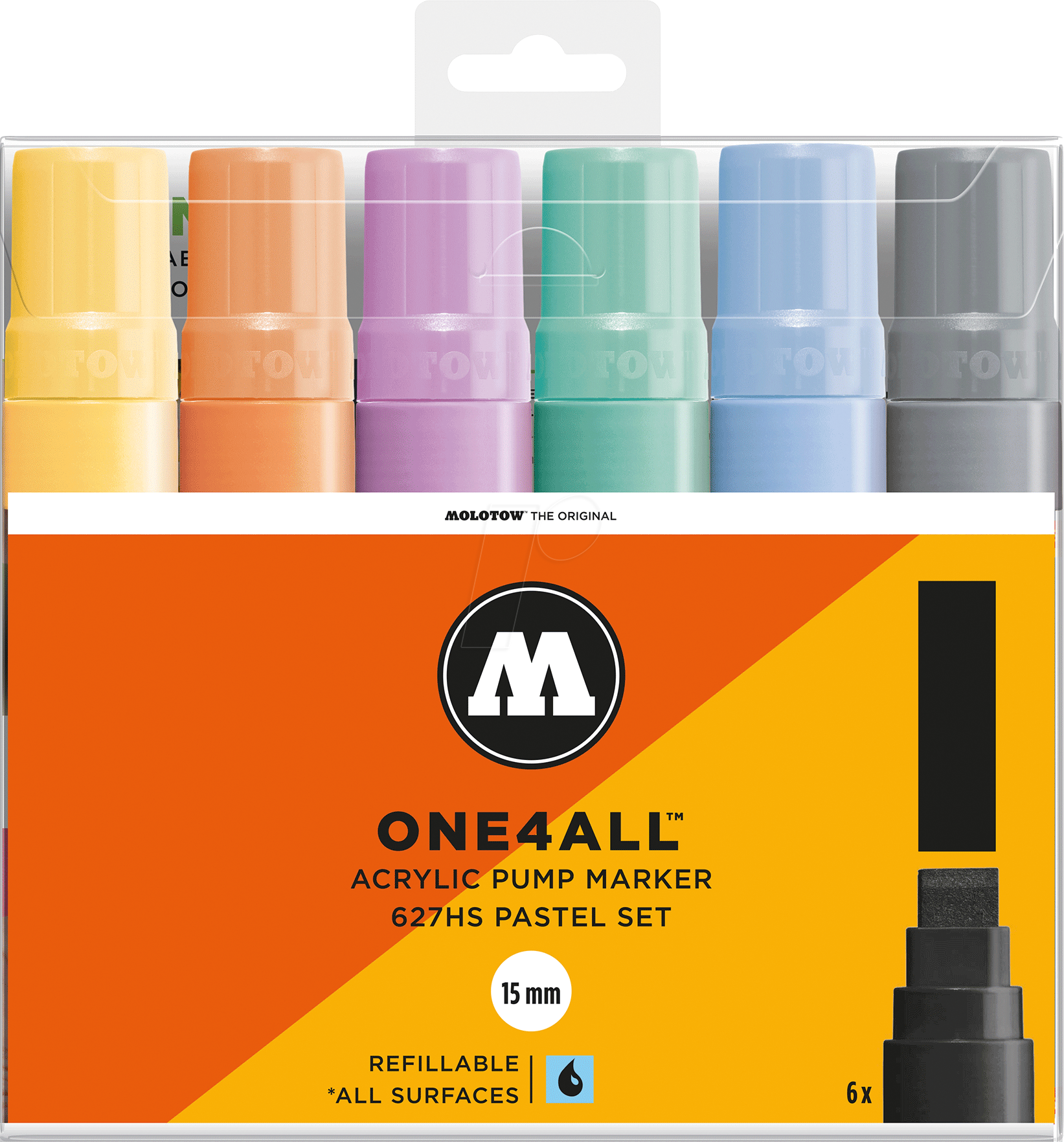 MO200461 - Acrylmarker, 15 mm, pastell, 6er Pack