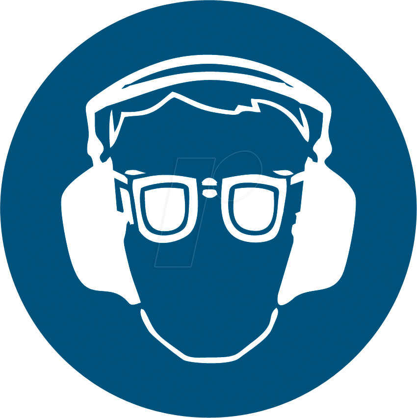 W 74215-2 - Gebotsschilder: Augen- und Gehörschutz benutzen, 50 mm