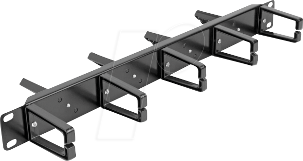 DELOCK 66850 - 19'' Kabelmanagement Rangierpanel, 9 Bügel, 1 HE, schwarz
