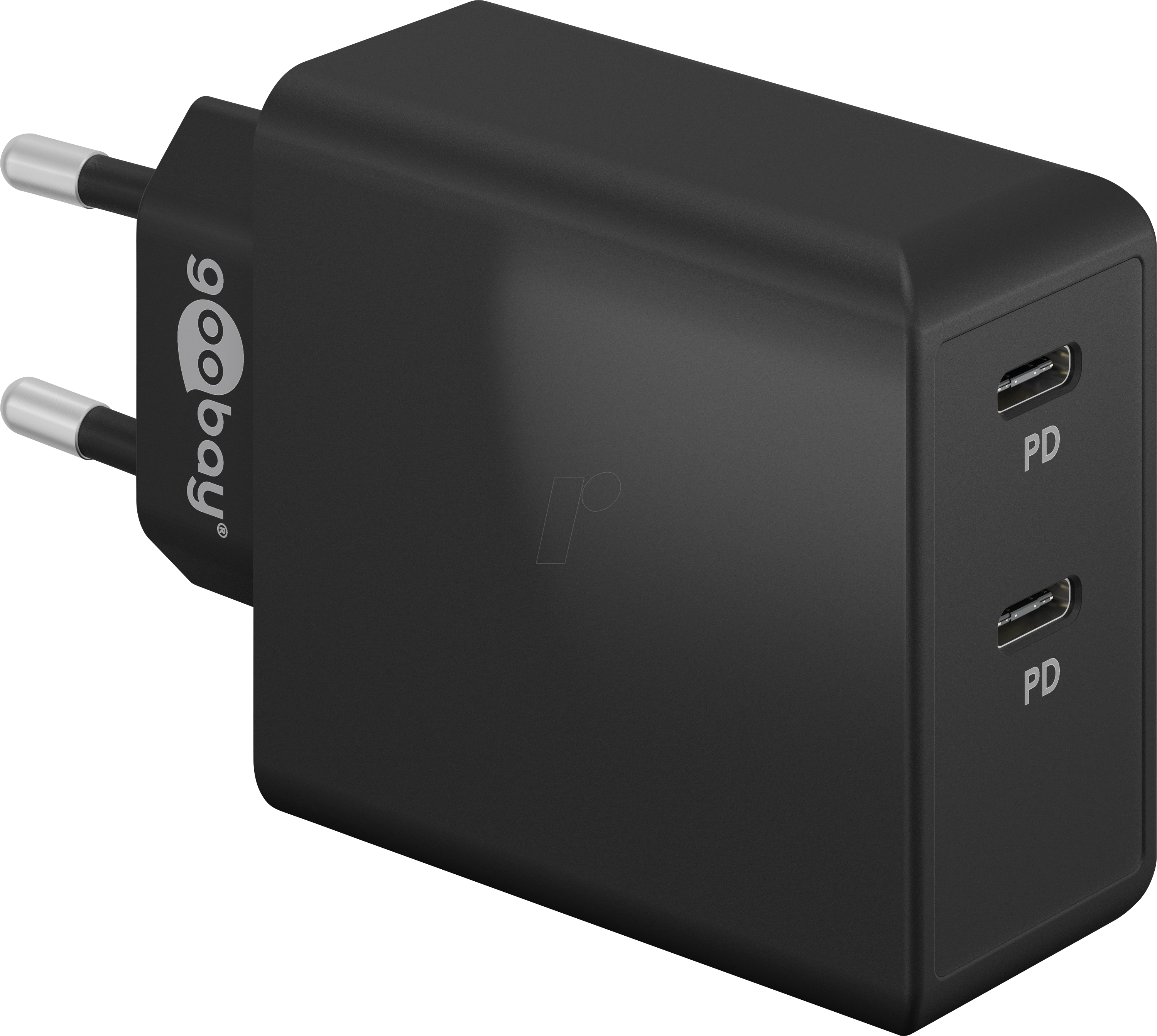 GOOBAY 61757 - USB (PD)-Ladegerät, 5-20 V, 3 A, 36 W, USB-C, 2-Port, schwarz