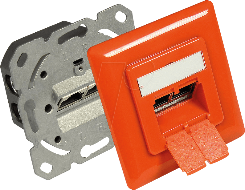 GC N0052O - RJ45-Anschlussdose, CAT.6, UP, reinorange