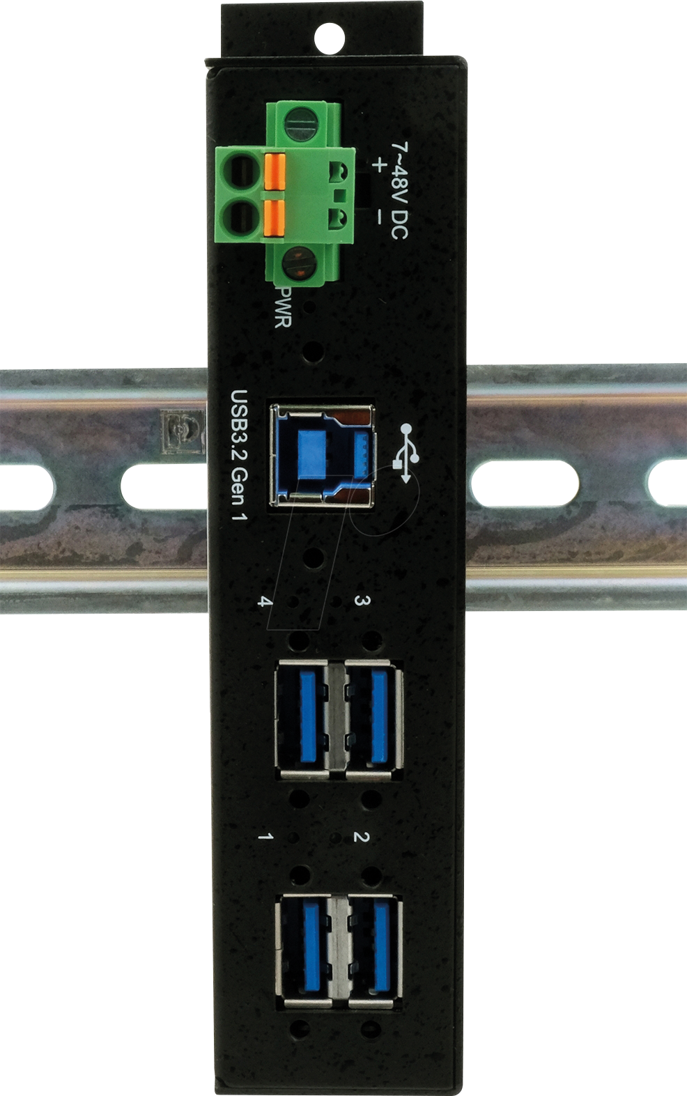 EXSYS 1185HMVS-2 - 4-Port Metall USB 3.2 Gen1 Hub mit 15KV ESD/Din-Rail
