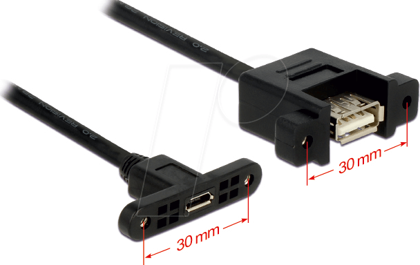 DELOCK 85110 - USB 2.0 Kabel, Micro B Buchse auf A Buchse, 1 m