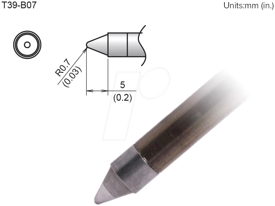 HAK T39-B07 - Aktiv-Lötspitze T39-B07, 0,7 mm, konisch