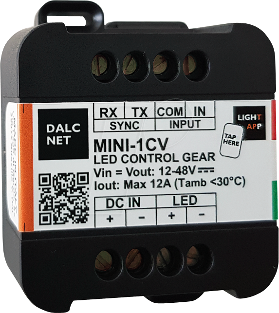 MINI-1CV - LED-Dimmer, PWM, 12 V - 48 V, 10 A CV, 1-10V/Push