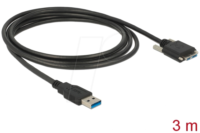 DELOCK 83599 - USB 5 Gb/s Kabel, A Stecker auf Micro B, Schrauben, 3 m