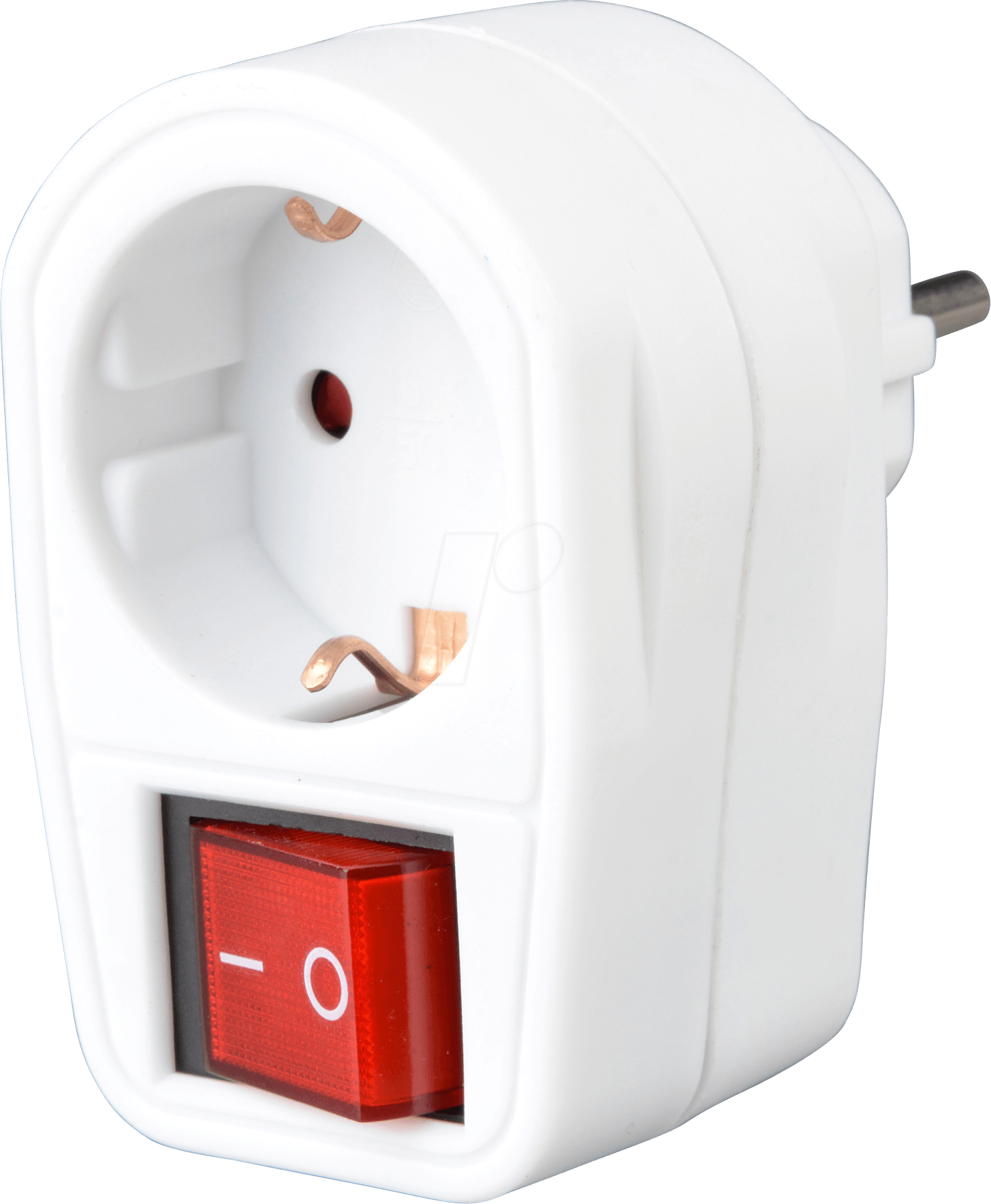 SSD 1 WS 2P - Zwischensteckdose, 1-fach Schutzkontakt mit 2-pol Schalter, weiß