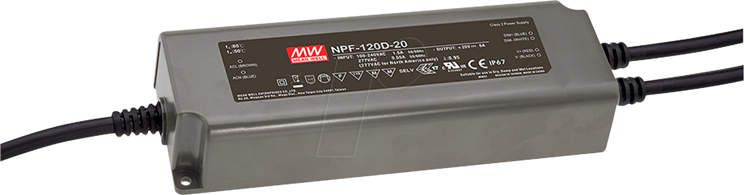 MW NPF-120-24 - LED-Trafo, 120 W, 24 V DC, 5000 mA