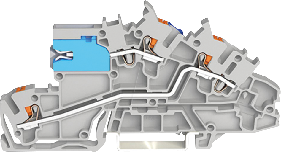 WAGO 2203-7640 - Installationsetagenklemme, 2,5 mm², NT/L, grau