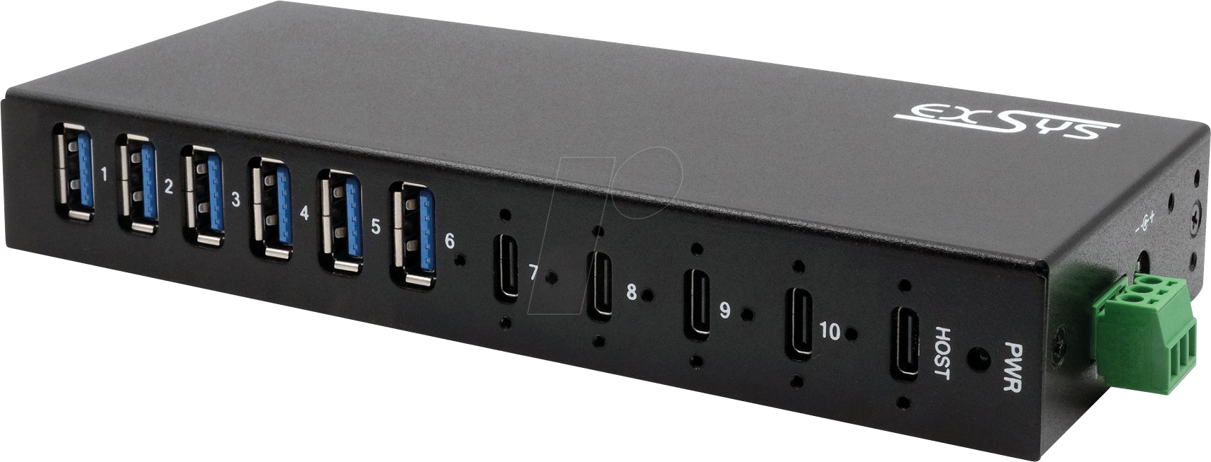 EXSYS 12290HMS - USB 3.2 Gen 2x1 10 Port Hub, 4x USB-C, 6x USB-A