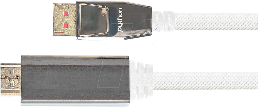 PYT M0222 - DP 1.4 auf HDMI 2.0 A Stecker, Nylon, 4K@60Hz, 2 m, weiß