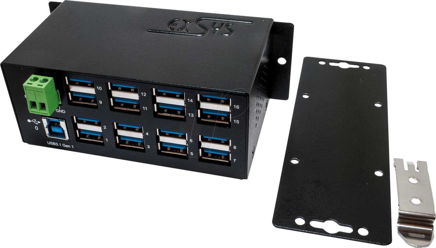Thumbnail - EXSYS EX-1113 - 16 Port USB 3.0 / 3.1 Metall HUB