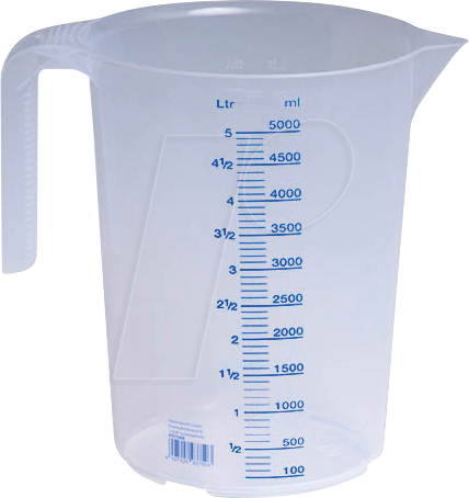 HND 939500 - Hünersdorff Messbecher transparent 5,0 l