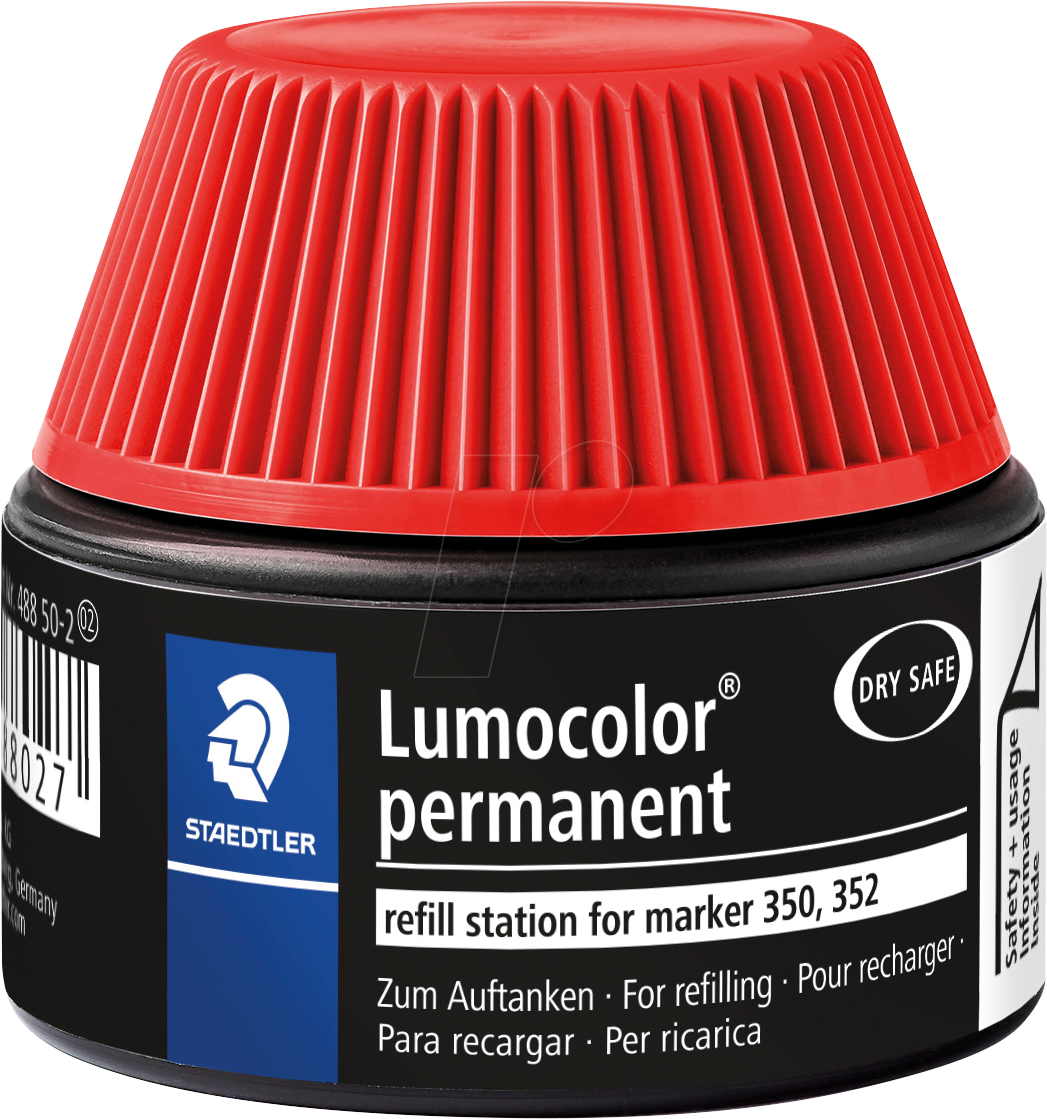 STAEDTLER 488502 - Nachfüllstation, Lumocolor permanent Marker 350/352, rot