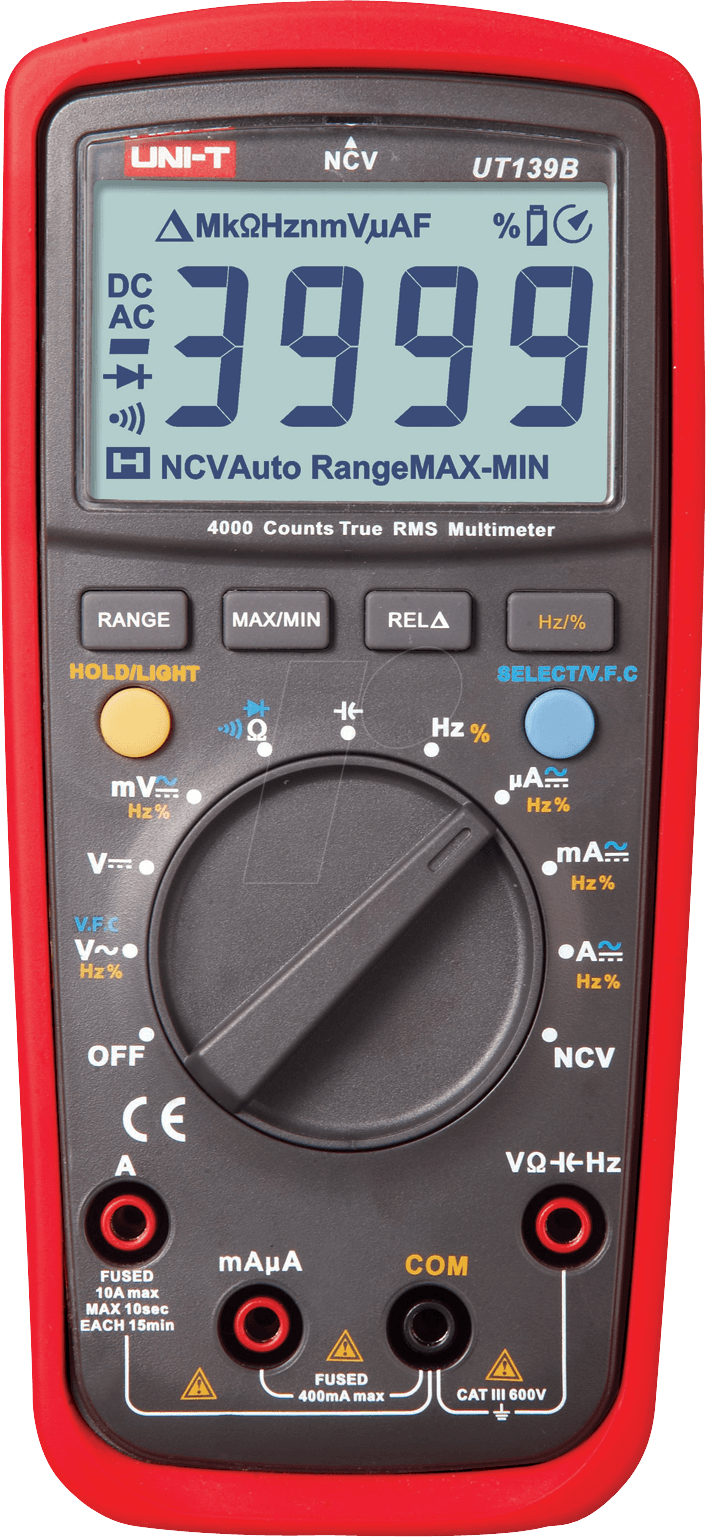 UT 139B - Multimeter, digital, 4000 Counts, TRMS