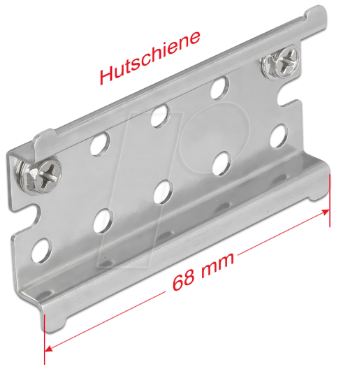 DELOCK 66083 - Hutschiene mit Endanschlag, Wandmontage