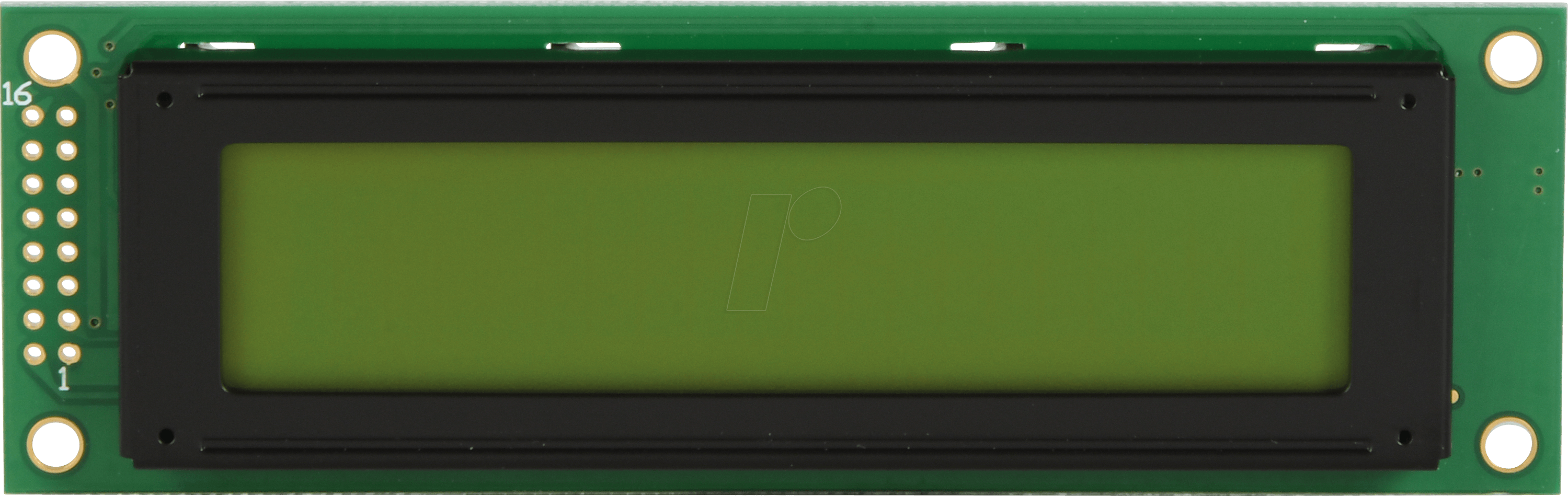 LCD-PM 2X20-6 A - LCD-Modul, 2x20, H:5,6mm, ge/gn, m.Bel.