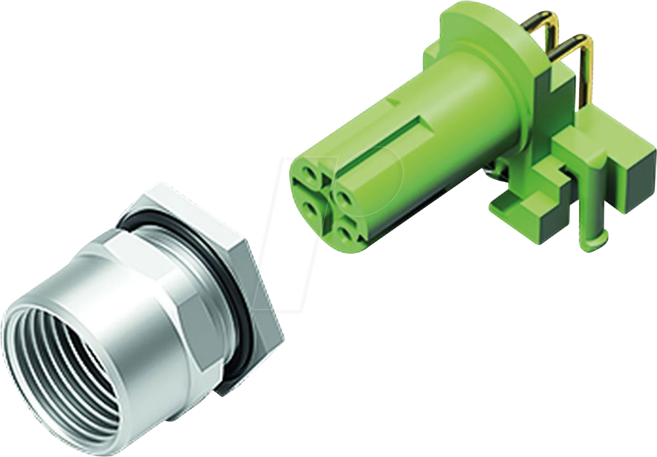 B 99 3732 203 04 - Flanschdose M12, Serie 876, 4-pol, gewinkelt, schraubbar, IP67