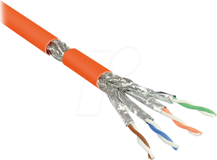 GC N0062 - Verlegekabel Cat.7 Simplex, S/FTP, 1000 MHz, orange, 50 m