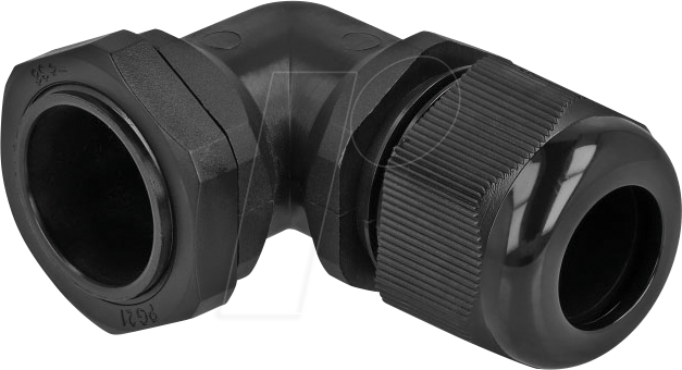 DELOCK 60335 - Kabelverschraubung 90° gewinkelt PG21, sw