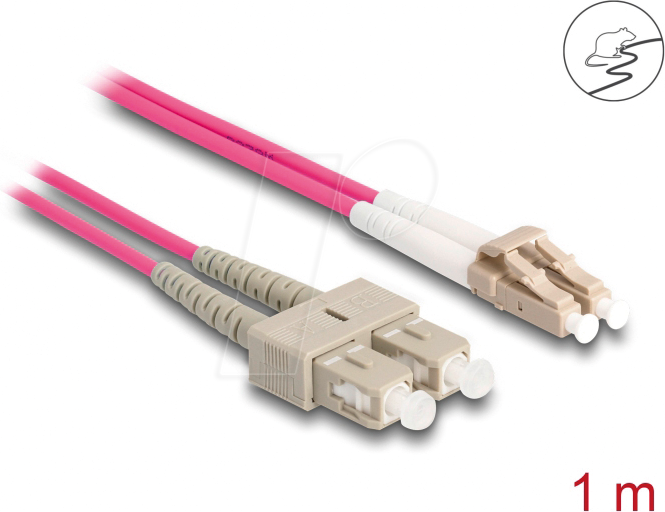 DELOCK 87916 - Kabel LWL, LC Duplex, / SC Duplex, Multimode, OM4, 50/125 µm, 1