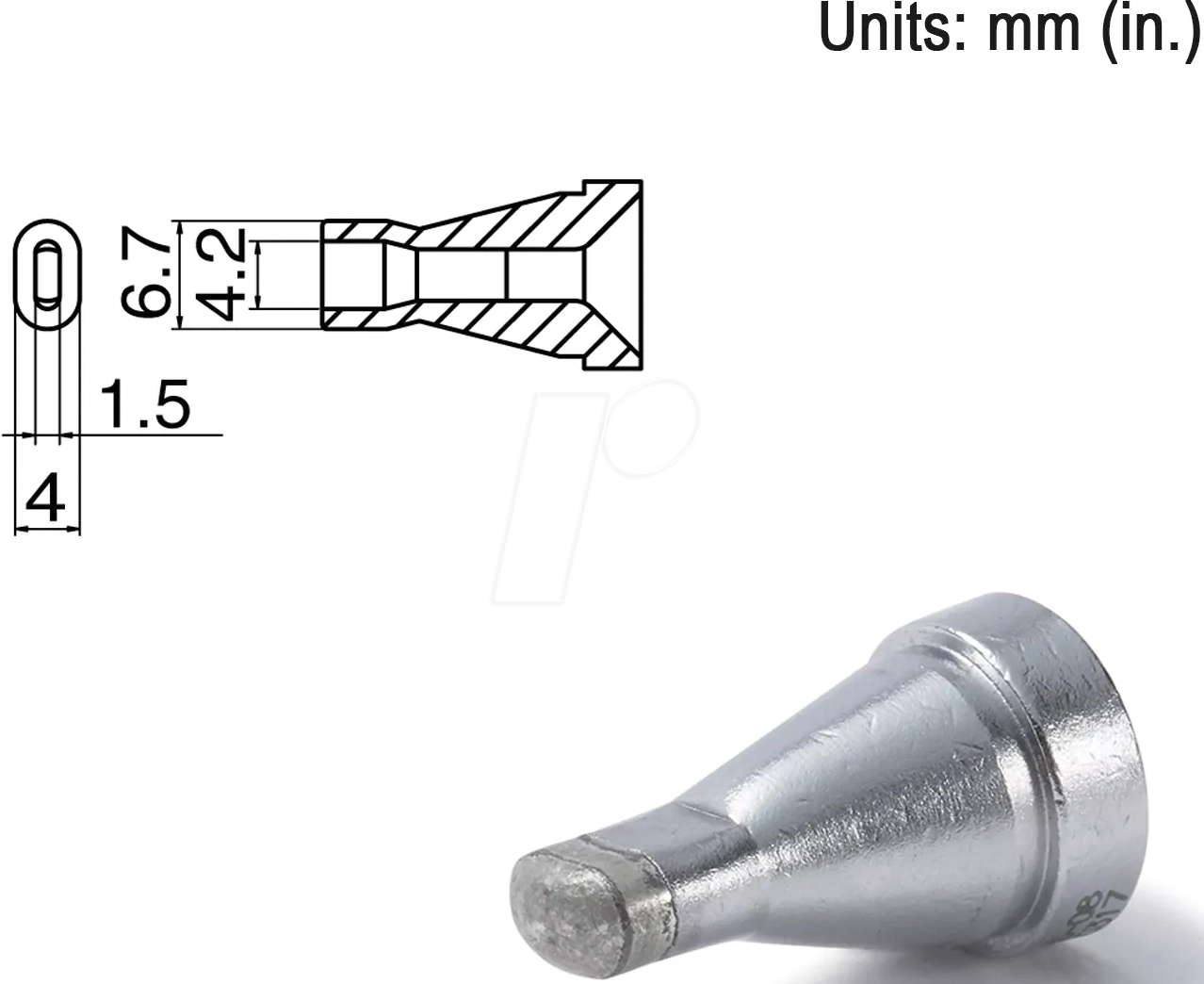 HAK N60-08 - Entlötdüse N60-08, Standard-Typ, 4,2 x 1,5 mm