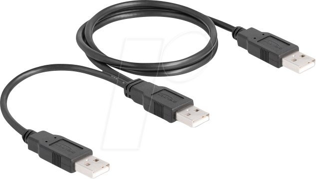 DELOCK 80000 - USB 2.0 Kabel, A Stecker auf 2x A Stecker, 70 cm