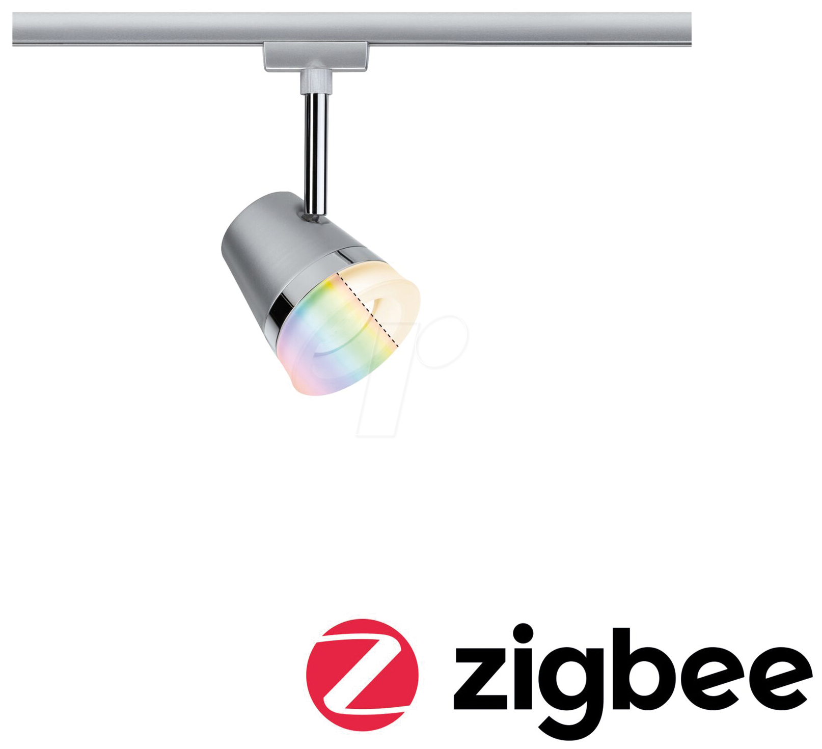 PLM 95525 - URail Schienenspot, Zigbee, GU10, 350 lm, 5,5 W, RGBW, chrom