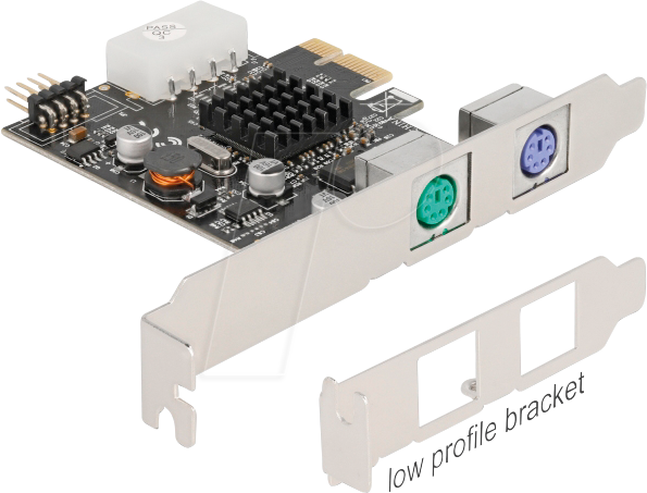 DELOCK 90049 - PCIe x1 > extern 2x PS/2, intern 1x USB 2.0