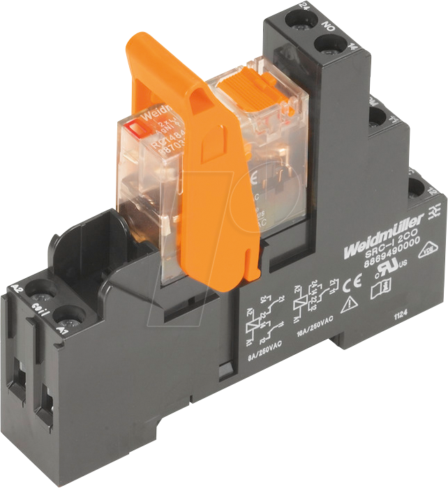 RCI 24VAC 2CO PB - Koppelrelais, 24 V AC, 8 A, 2 Wechsler