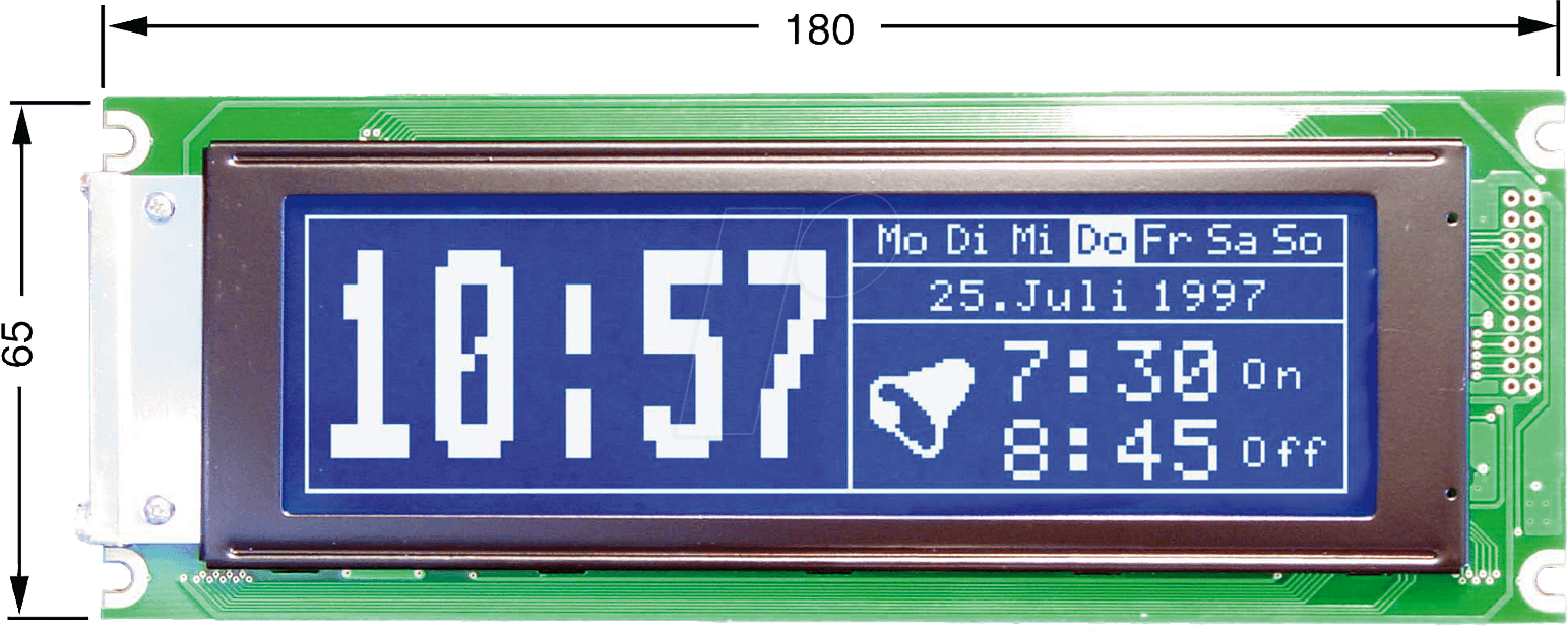 LCD 240X064 BL - LCD-Grafikdisplay, 240x64 Pixel, bl/ws, m.Bel.