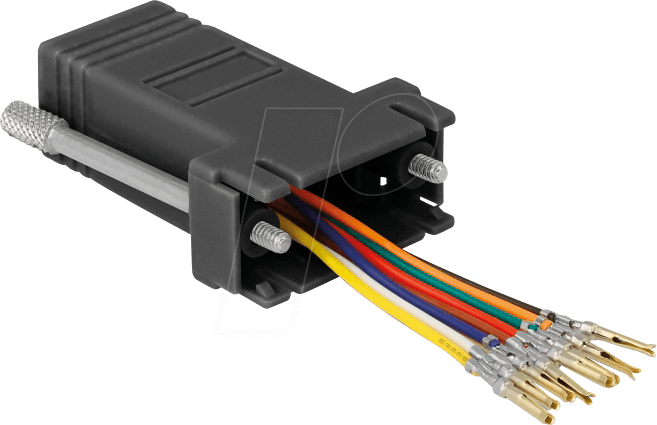DELOCK 66165 - Adapter Sub-D 9Pin Bu > RJ45 Bu. Montagesatz schwarz