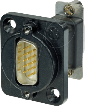 D-SUB STBU15 BK - D-SUB-Durchführung, 15-pol, schwarz