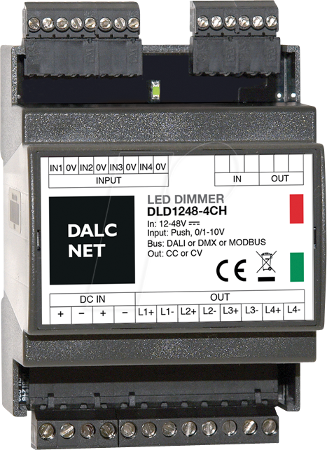 DLD1248-4CC-DALI - LED-Dimmer, PWM, 12 V - 48 V, 0,7A CC DALI, 4 Ausgänge