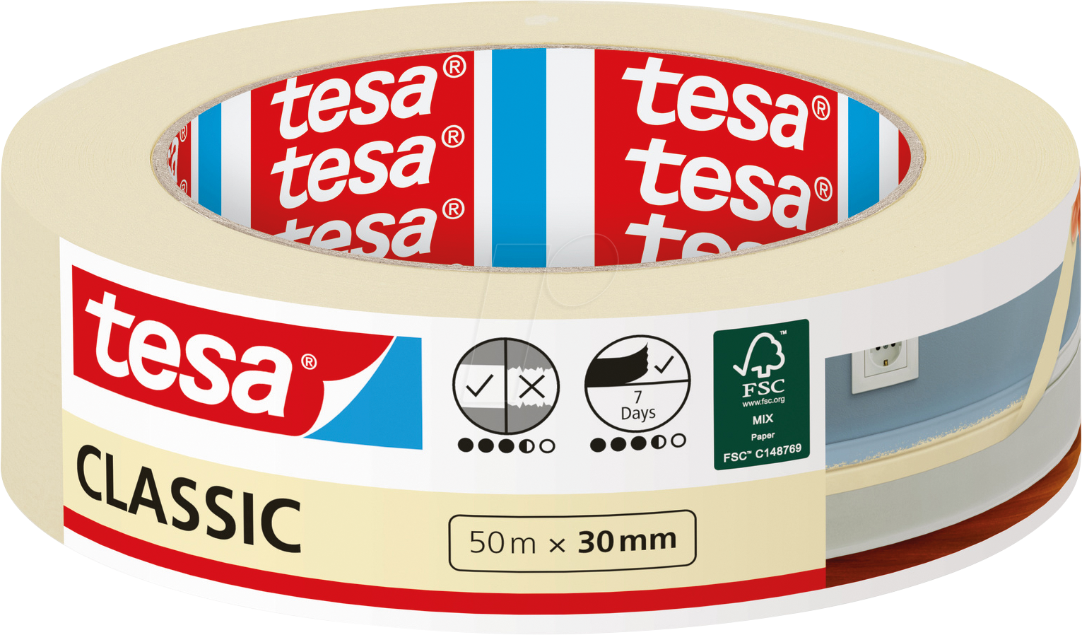 TESA 52805 - tesa Malerband CLASSIC, 50m x 30mm