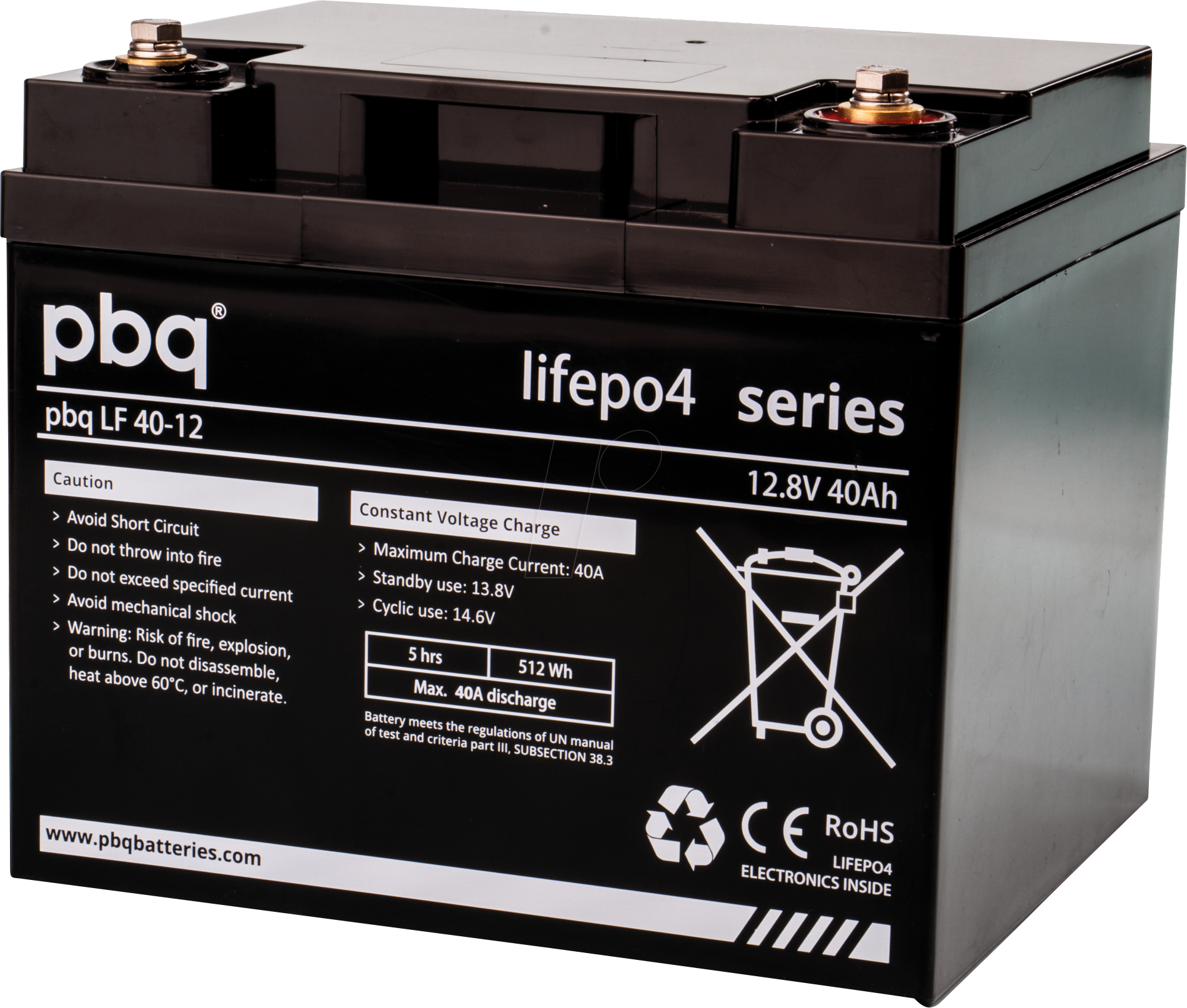 PBQ LF40-12 - Lithium-Akku, LiFePO4, 12,8 V, 40 Ah