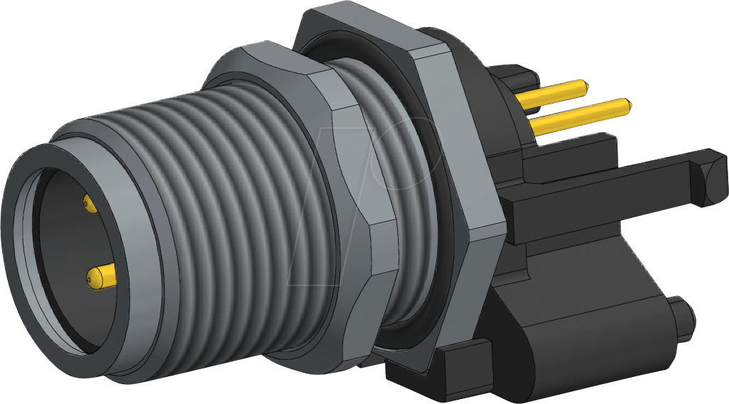 CONEC 43-01174 - SAL M 12, 4-pol, Einbaustecker, gerade