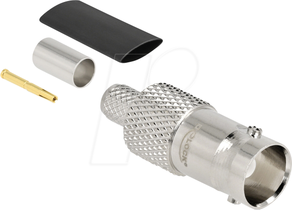 DELOCK 91774 - BNC Buchse zum Crimpen RG-59 mit passendem Schrumpfschlauch