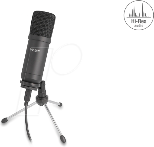 DELOCK 66882 - Professionelles USB Kondensator Mikrofon 24 Bit / 192 kHz