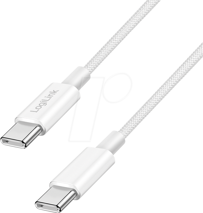 LOGILINK CU0341 - Sync- & Ladekabel, USB-C -> C, 60 W, weiß, 1 m