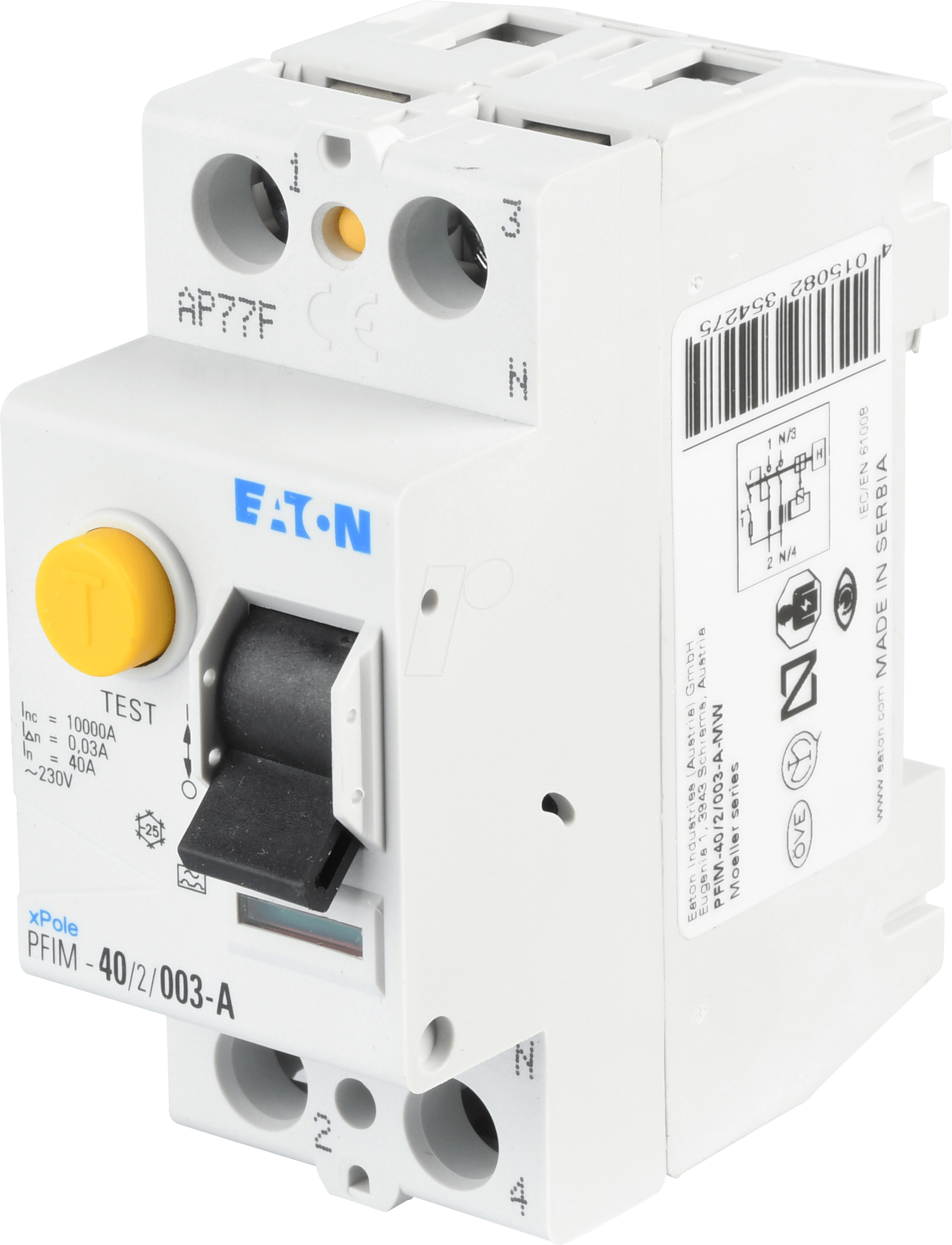 EATON 235427 - Fehlerstromschutz-Schalter, Typ A, 40 A, 30 mA, 2 polig