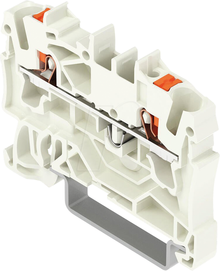 WAGO 2202-1209 - 2-Leiter-Durchgangsklemme, mit Drücker 2,5 mm², lichtgrau