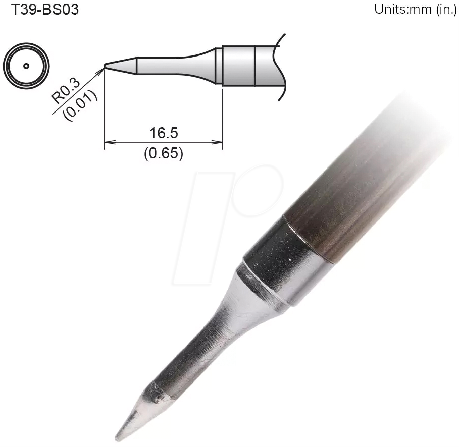 HAK T39-BS03 - Aktiv-Lötspitze T39-BS03, 0,3 mm, konisch