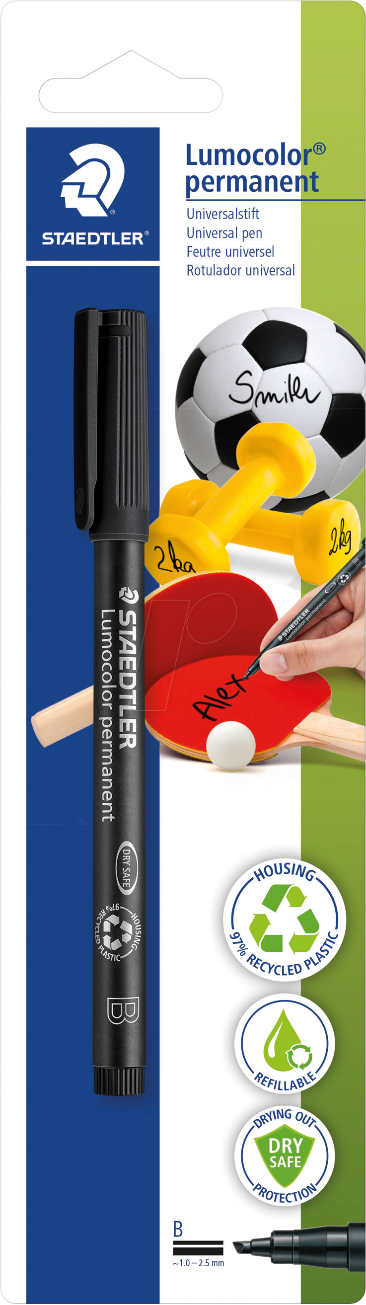 STAEDTLER 3149BK - Gerätemarker, 1 - 2,5 mm, schwarz