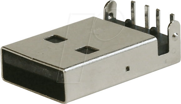 USB AWF - USB-Einbaustecker, Serie A, gewinkelt, ultraflach