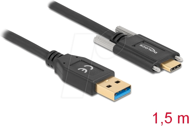 DELOCK 84017 - USB 5 Gb/s Kabel, A Stecker auf C Stecker, Schrauben seitlich, 1