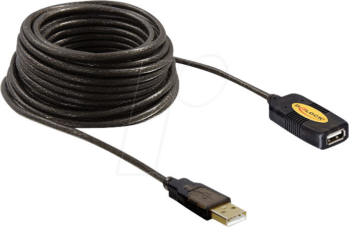 DELOCK 82446 - USB 2.0 Kabel, A Stecker auf A Buchse, 10 m