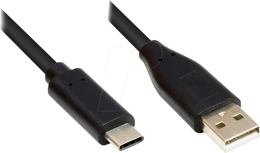 GC M0118 - USB 2.0 Kabel, C-Stecker auf A-Stecker, CU, schwarz, 2 m