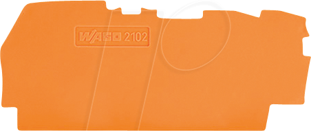 WAGO 2102-1392 - Abschluss- und Zwischenplatte, 0,8 mm, 3-Leiter-Klemmen, orange