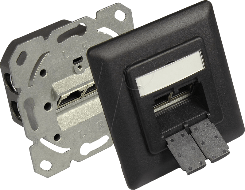 GC N0052S - RJ45-Anschlussdose, CAT.6, UP, tiefschwarz